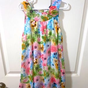 Blueberi Boulevard Flower Chiffon Dress